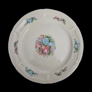 Spring Meadow Floral Dinner Plate Cream Scalloped China